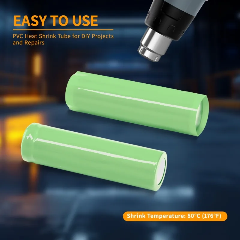 3/5M Black/Fruit Green 7mm~150mm PVC Heat Shrink Tube 18650 Lithium Battery Pack Insulated Film Wrap Case Protector Cable Sleeve