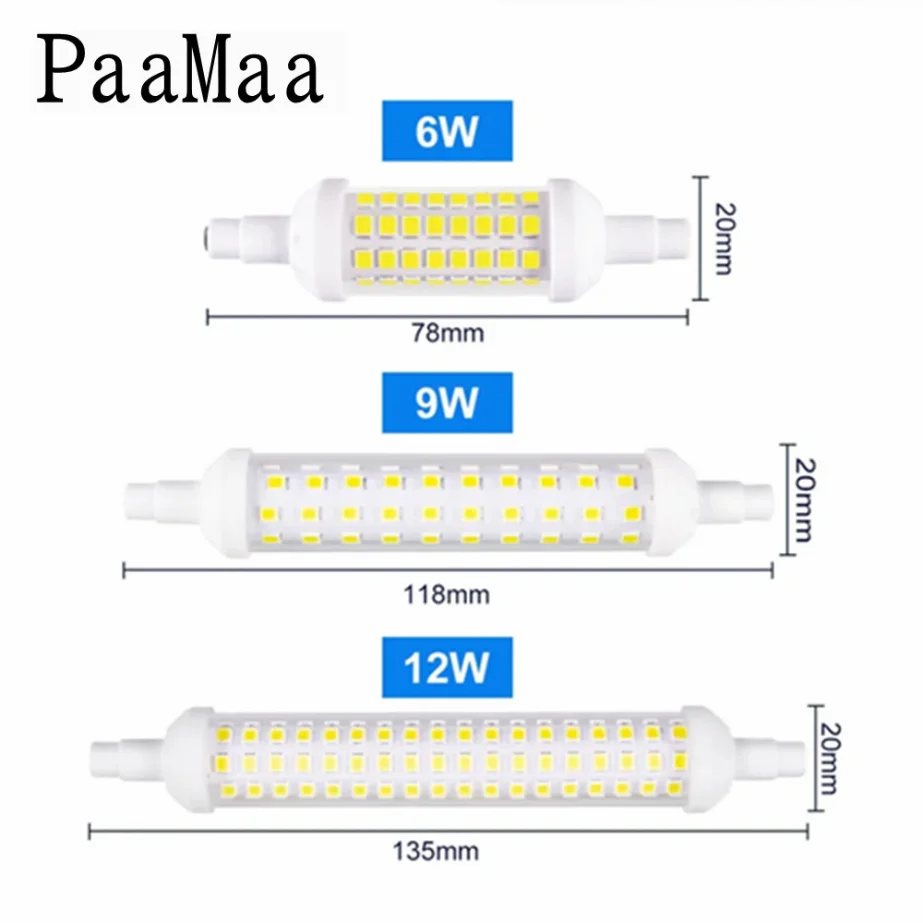 

R7S LED 78mm 118mm 135mm R7s Light Bulb 6W 9W 12W SMD 2835 Lampada LED Lamp 220V Energy Saving Replace Halogen Light Corn Light