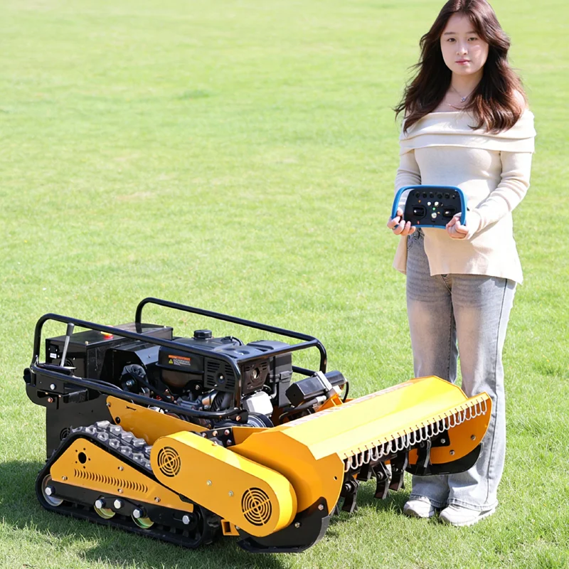 

Customized remote-controlled lawn mower, tracked agricultural and forestry land reclamation power, self-propelled grass crusher