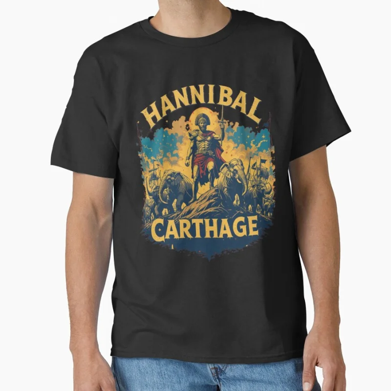 80s horror movie Hannibal barca carthage tunisia amazigh elissa scary film silence of the lambs T-shirt Large size Adult Tops