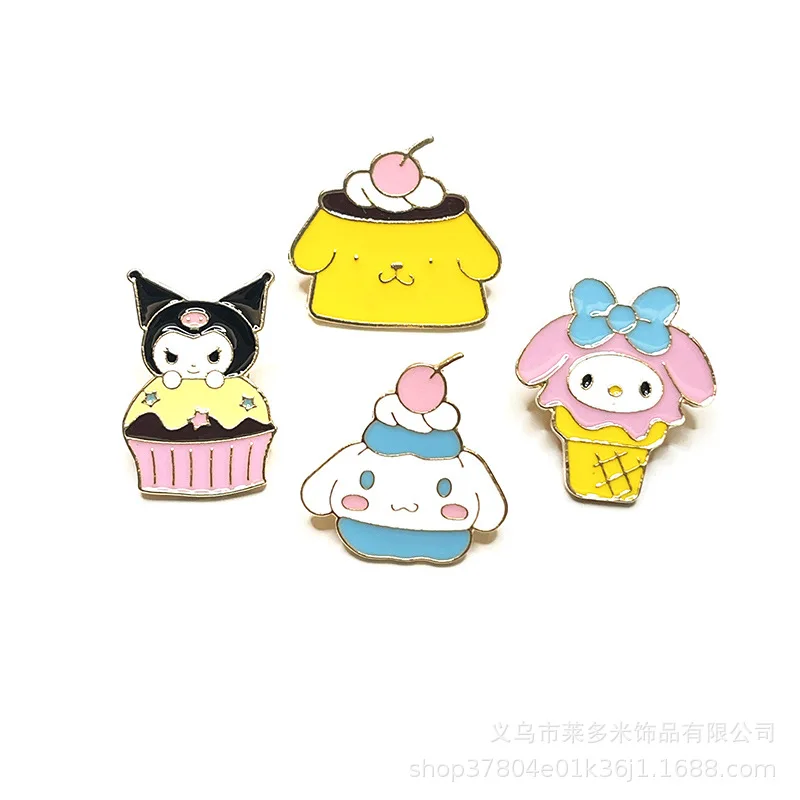 Broche de dessin animé Sanurgente Pins Melody Purin Cinnamoroll, broche mignonne pour manteau, accessoires pour hommes et femmes, cadeau de vacances