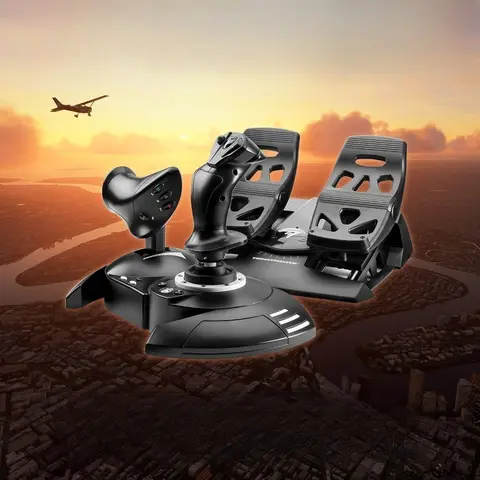 Flight Sim HOTAS Joystick & Throttle with Rudder Pedals for Xbox PC Hall-Effect 5 Axes 14 Buttons