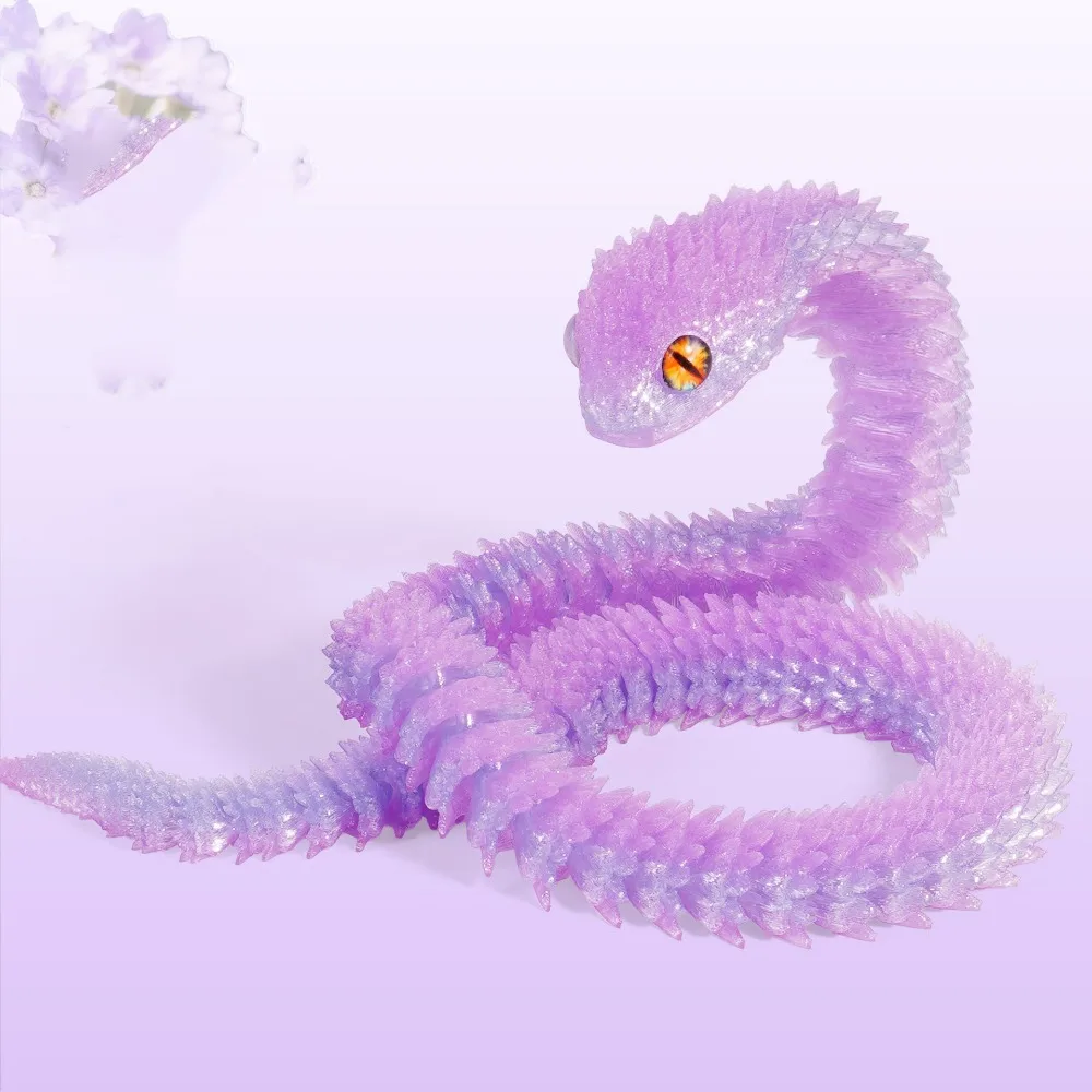 

Realistic 3D Printed Snake Toy Multicolor Rotatable Simulated Snake Ornament PLA Simulation Simulation Snake Model Halloween