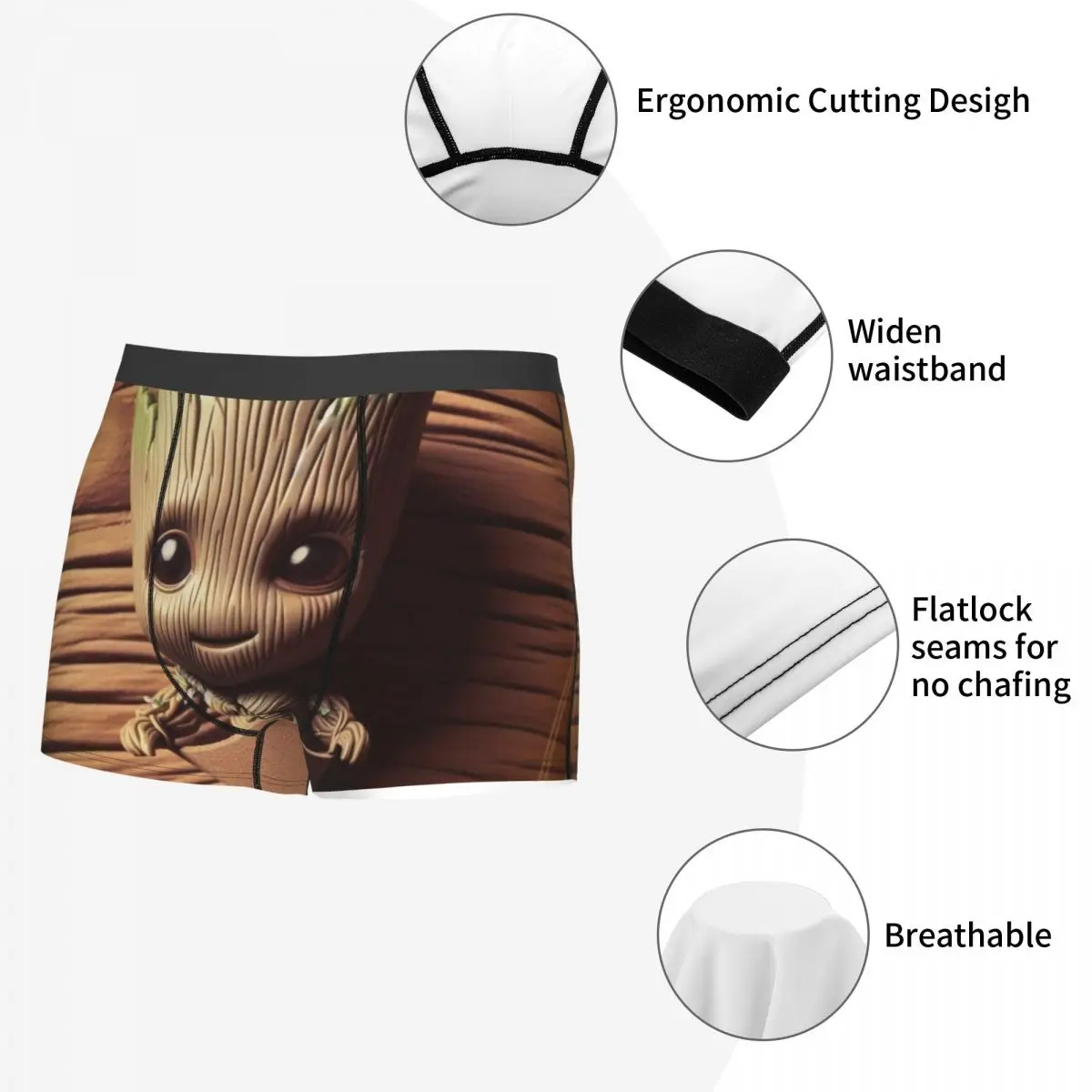 ملابس داخلية مثيرة من Guardians Of The Galaxy I AM GROOT Monster Boxers سراويل داخلية للرجال قابلة للتنفس