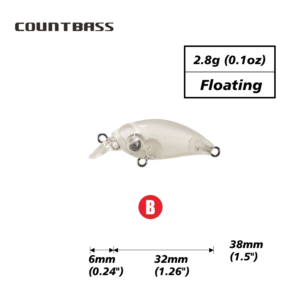 Countbass 10Pcs Blank Hard Lures, 32mm/1.26\