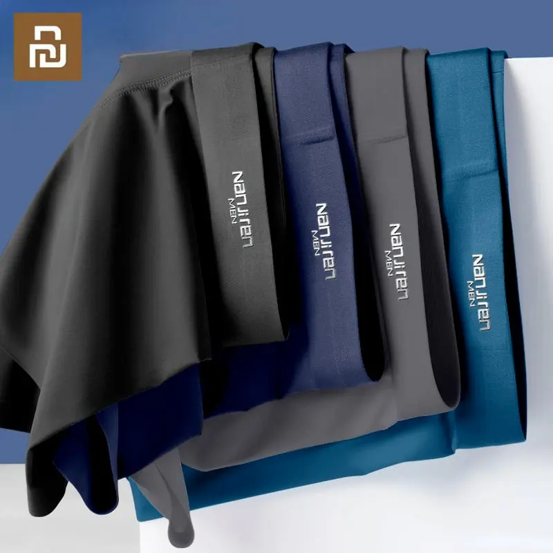 Xiaomi 4 pçs underwear masculino u convexo bolsa boxer dos homens de algodão calcinha masculina respirável boxer shorts plus size M-4XL