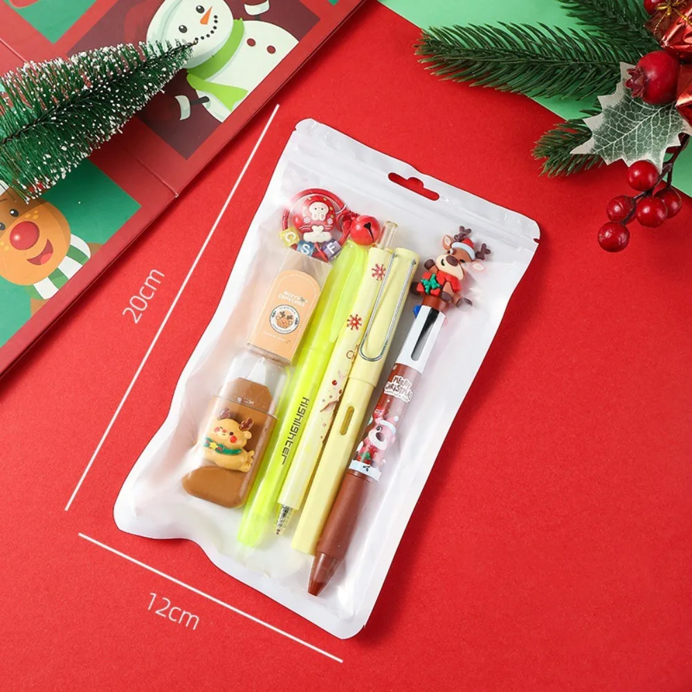 

Прочный набор канцелярских принадлежностей 7-в-1, рождественский дизайн оленя, портативная гелевая ручка, корректирующая лента, школьный приз