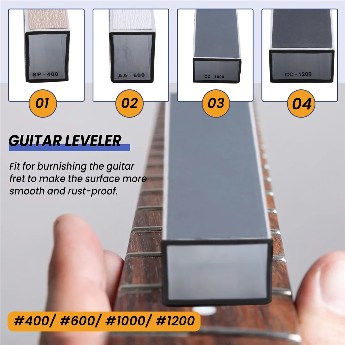 !CLOS! Guitar Fret Leveling Files Bass Guitar Leveler Fret Beam Luthier Supply Guitar Tool Kit with 4 Grit Papers 150mm