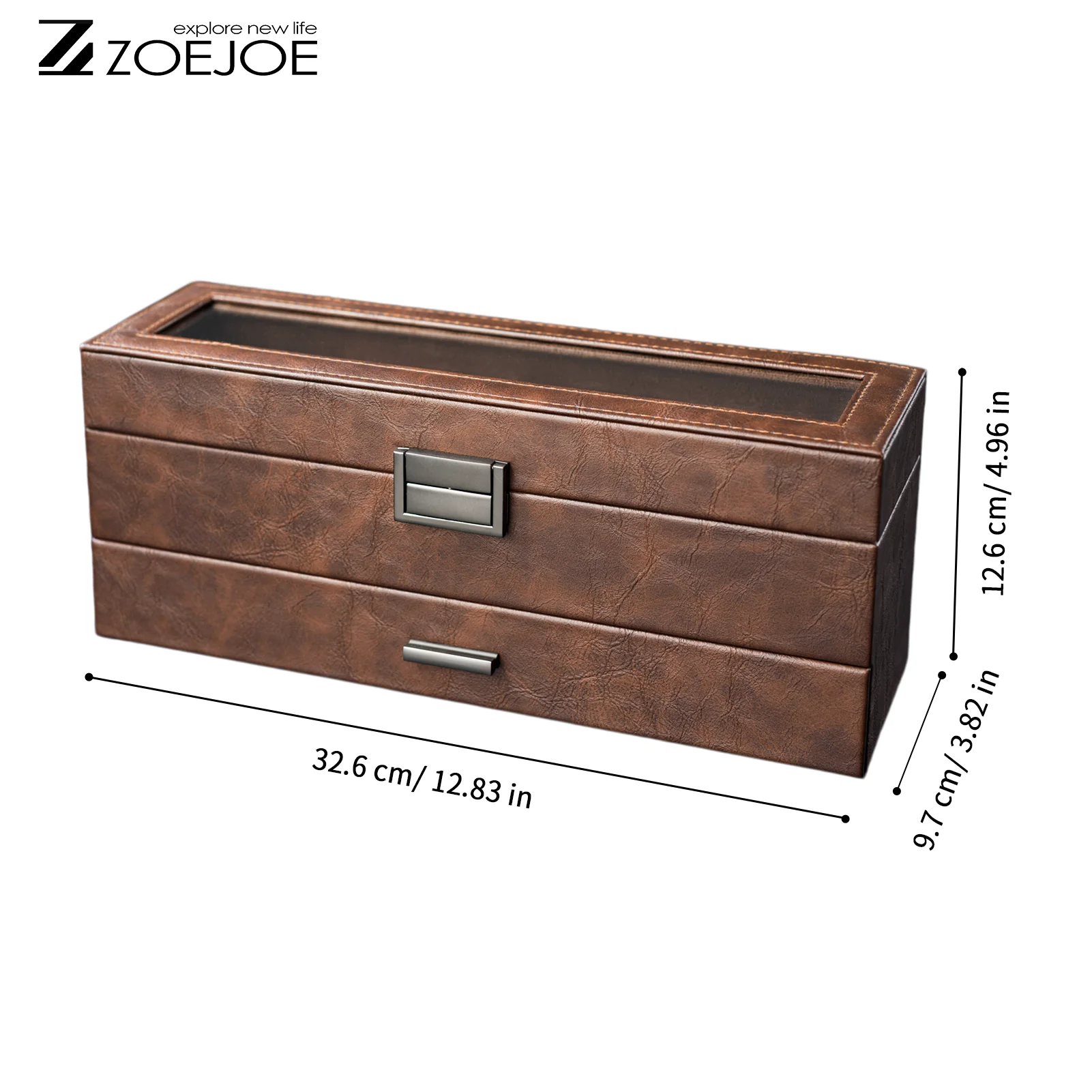 Double Layer Watch Jewelry Display Stand Watch Accessories Storage Box PU Leather 2 Colors Necklace Watch Boxes Holiday Gifts