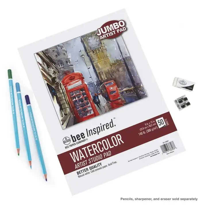 فنان الاستوديو بالألوان المائية ، شريط مربط ، 50 ورقة ، ورق من من نوع GB. lb