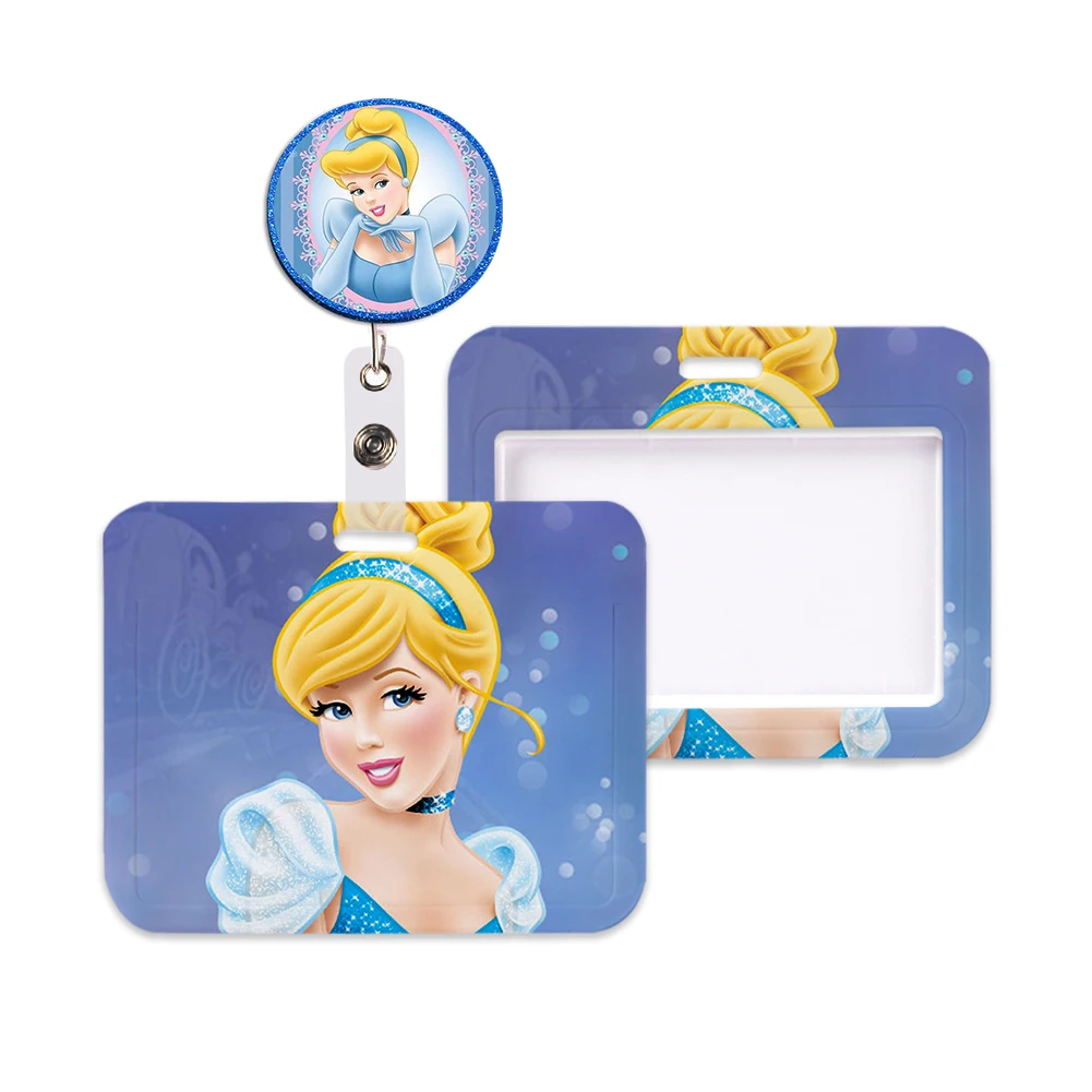 

Disney Cinderella Princess Cartoon Cute Horizontal Card Cover Bus Card Holder Charm Badge Holder Girls Daughter Gift Lanyard