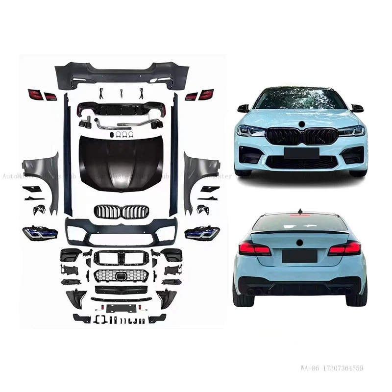 

F10/18 Stage 2011-2017 Upgraded G30/38 Later 2018 M5 Front Bumper Rear Headlights Tail Lights Fog Body Kit for 5 Series