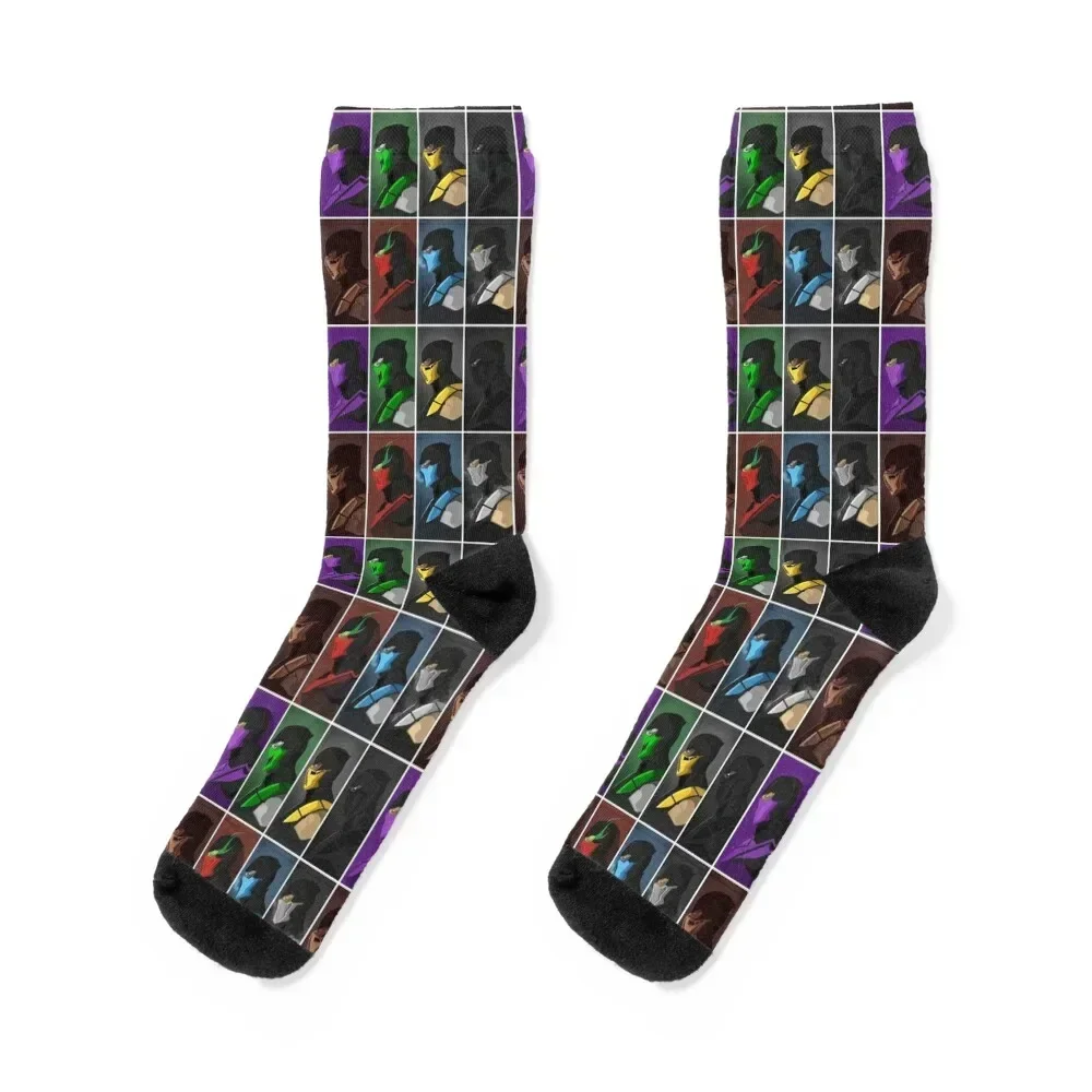 Mortal Kombat Ninjas Socks Non-slip golf sports stockings retro Socks Man Women's