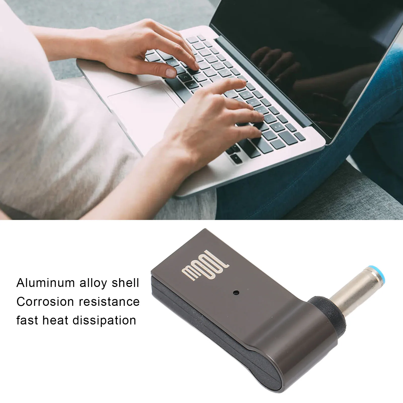 100W 5A PD  Converter Type C Female to Male 4.5x3.0mm Aluminum Alloy Shell PD Charging Adapter for HP Laptop PD Adapter