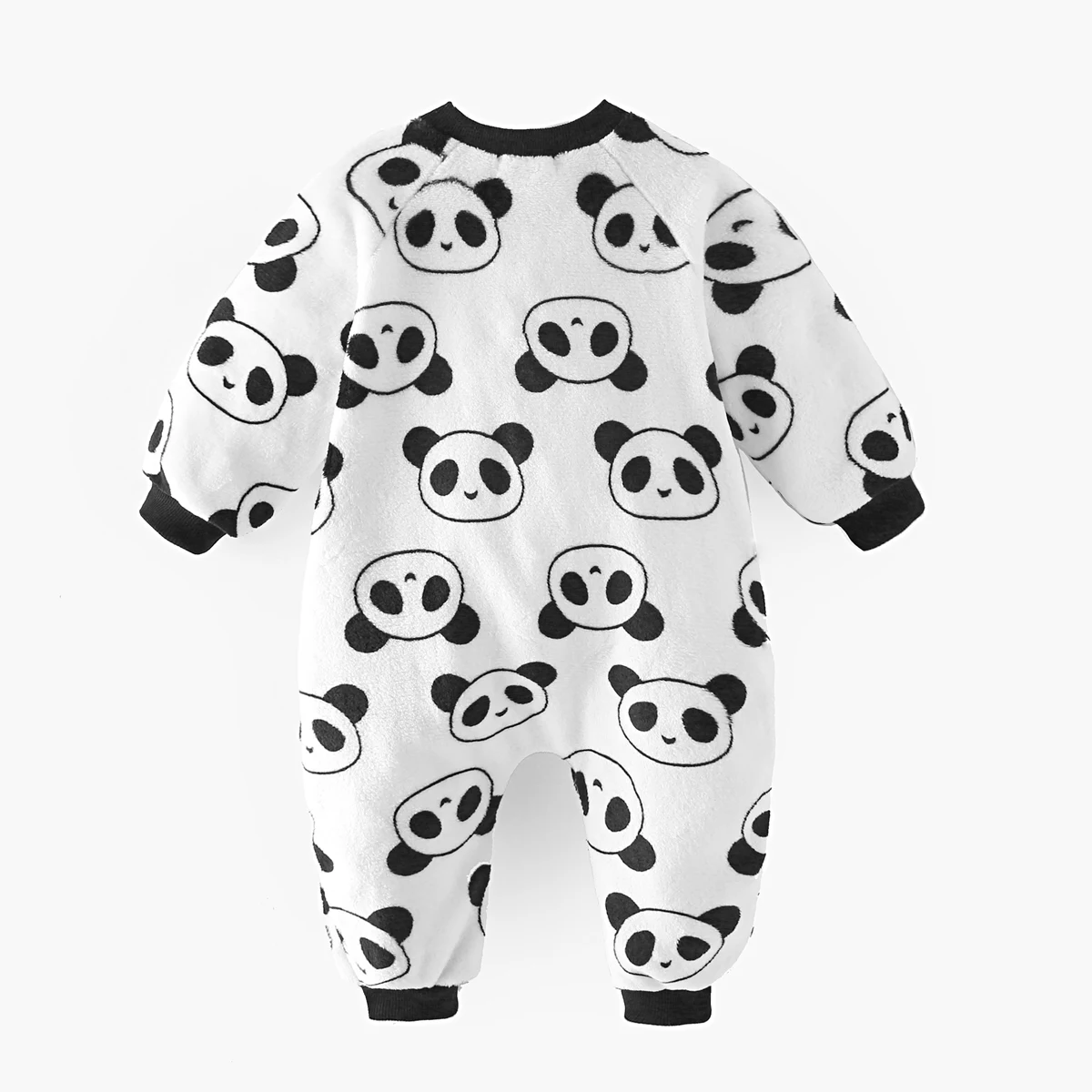 Sanlutoz Cute Panda Warm Fleece Cozy Winter Baby Rompers Long Sleeve Infants Little Kids Jumpsuits Clothing Zipper Korean Style