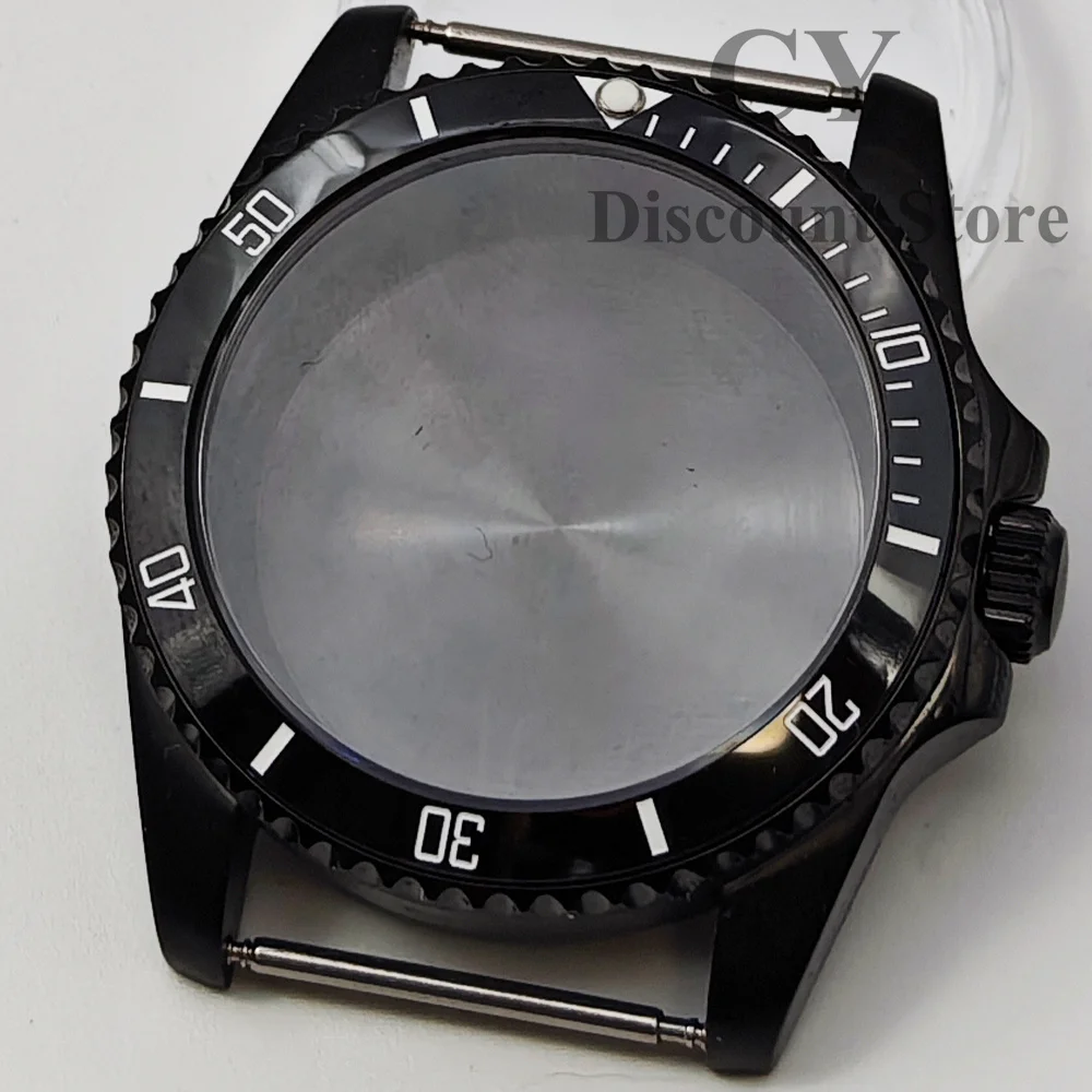 RICHUS 36mm Black Stainless Steel Watch Case with Sapphire Crystal Compatible with NH35 NH36 ETA2824 ST2130 Miyota82 for Watch R