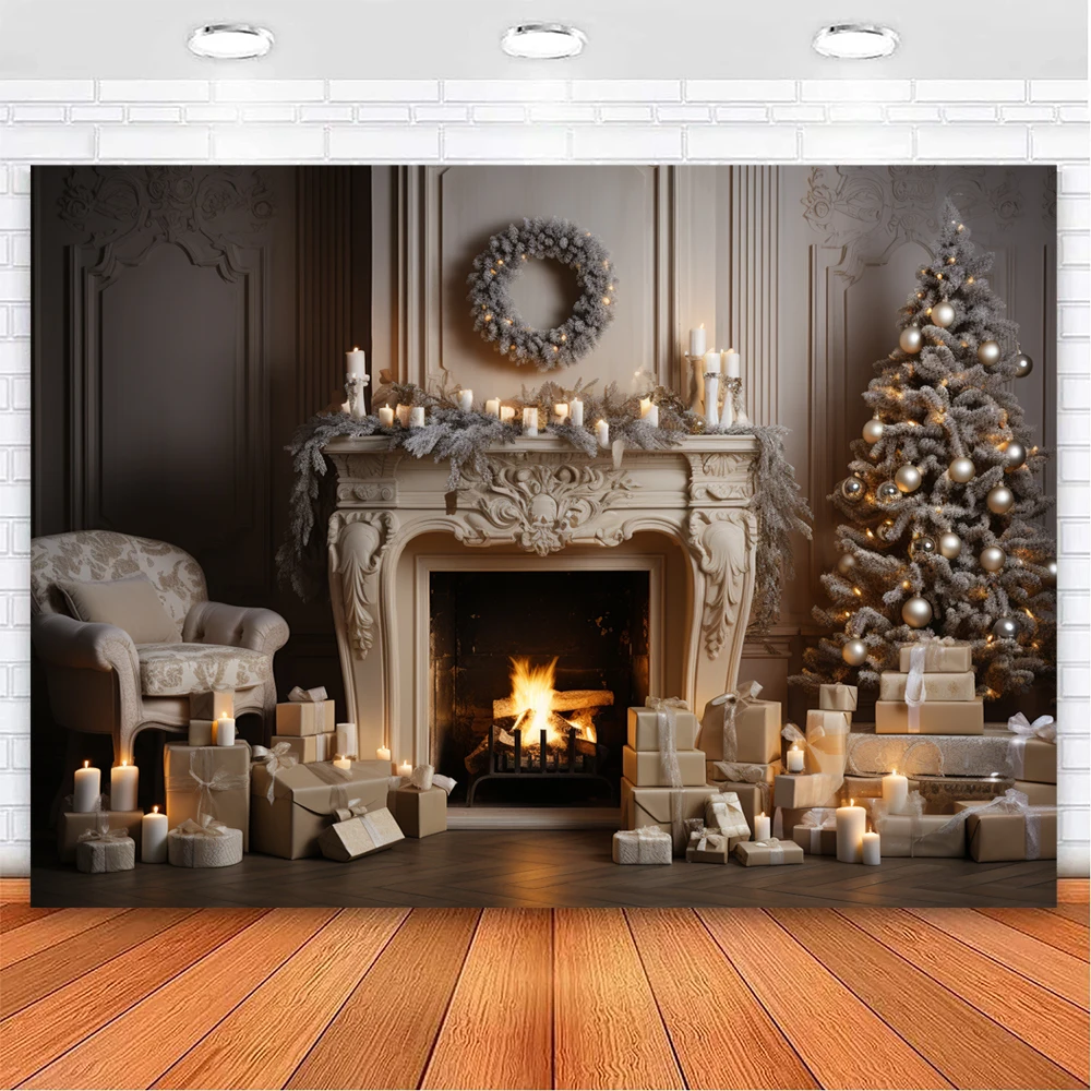 Mocsicka ฉากหลังของโซฟาสำหรับถ่ายภาพวันคริสต์มาสฤดูหนาว