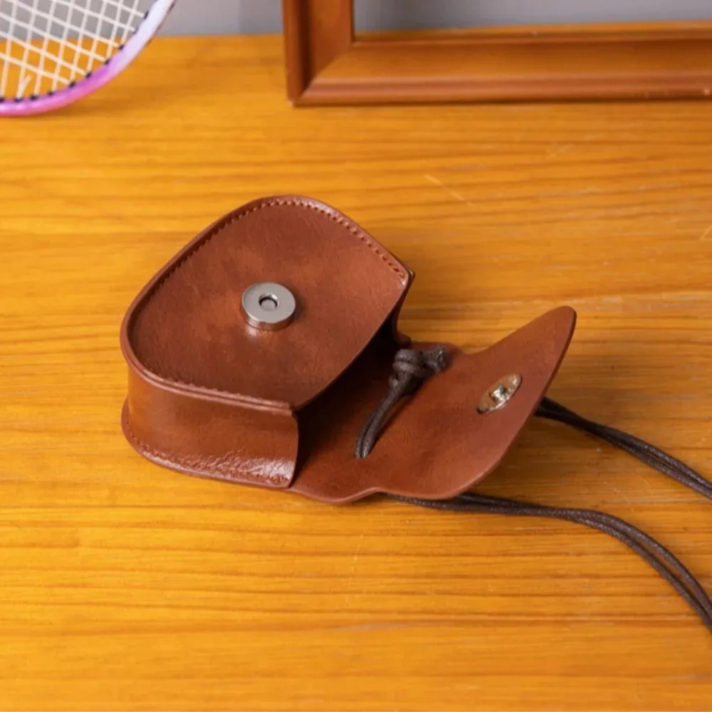 Fashion Retro Mini Crossbody Bag PU Leather Lightweight Small Shoulder Bag Solid Color Key Bag