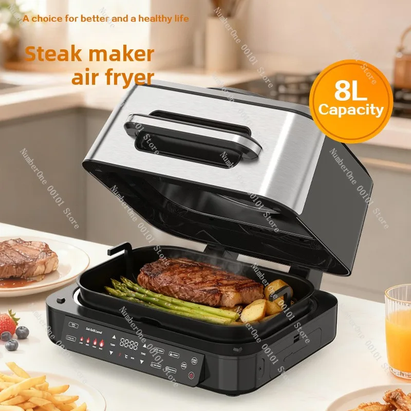 8L Large Capacity Smart Air Fryer Oven Combo, Multifunctional Household Electric Fryer with No‑Tumble Design