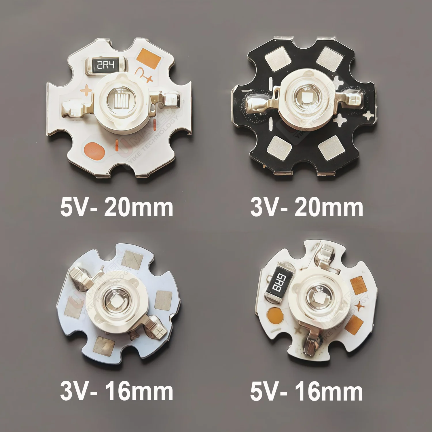 

10pcs 3V 5V led PCB plate welded UV Led bead,UV365nm 395nm With 16/20mm Star PCB aluminum diy for Bulb spotlight track lamp