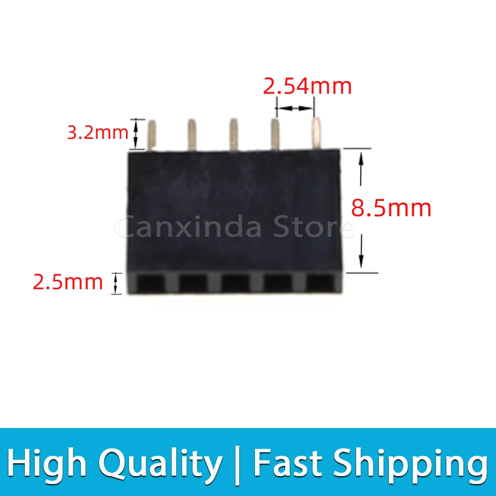 10pcs Single Row Female Pin Header Socket Pitch 2.54mm 1x2p 3p 4p 5p 6p 7p 8p 9p 10p 12p 14p 16p 18p 20p 22p 40p Pin Connector