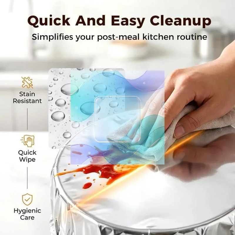 10PCS Reusable Aluminum Foil Bowl Covers Odorless Food Preservation Wraps for Kitchen Dining Picnic Party
