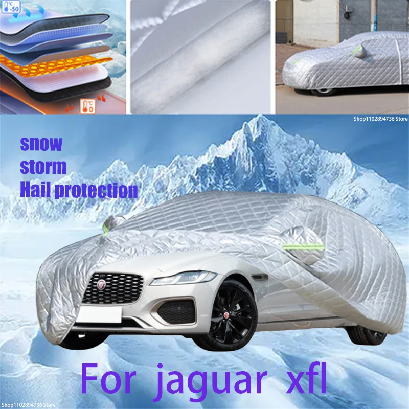 

For jaguar xfl Outdoor Cotton Thickened Awning For Car Anti Hail Protection Snow Covers Sunshade Waterproof Dustproof