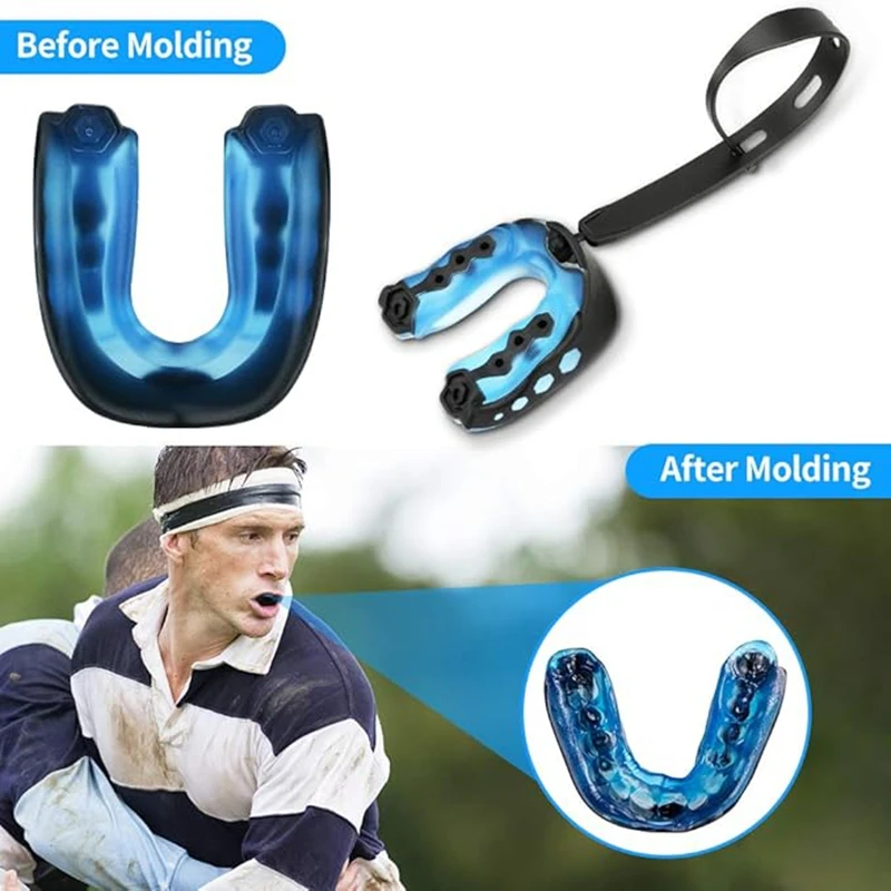 5pcs Professional Sport Mouth Guard With Lanyard Ice Hockey Rugby Sports Mouth Guard Lip Guard Air Braces Boxing Football Tooth