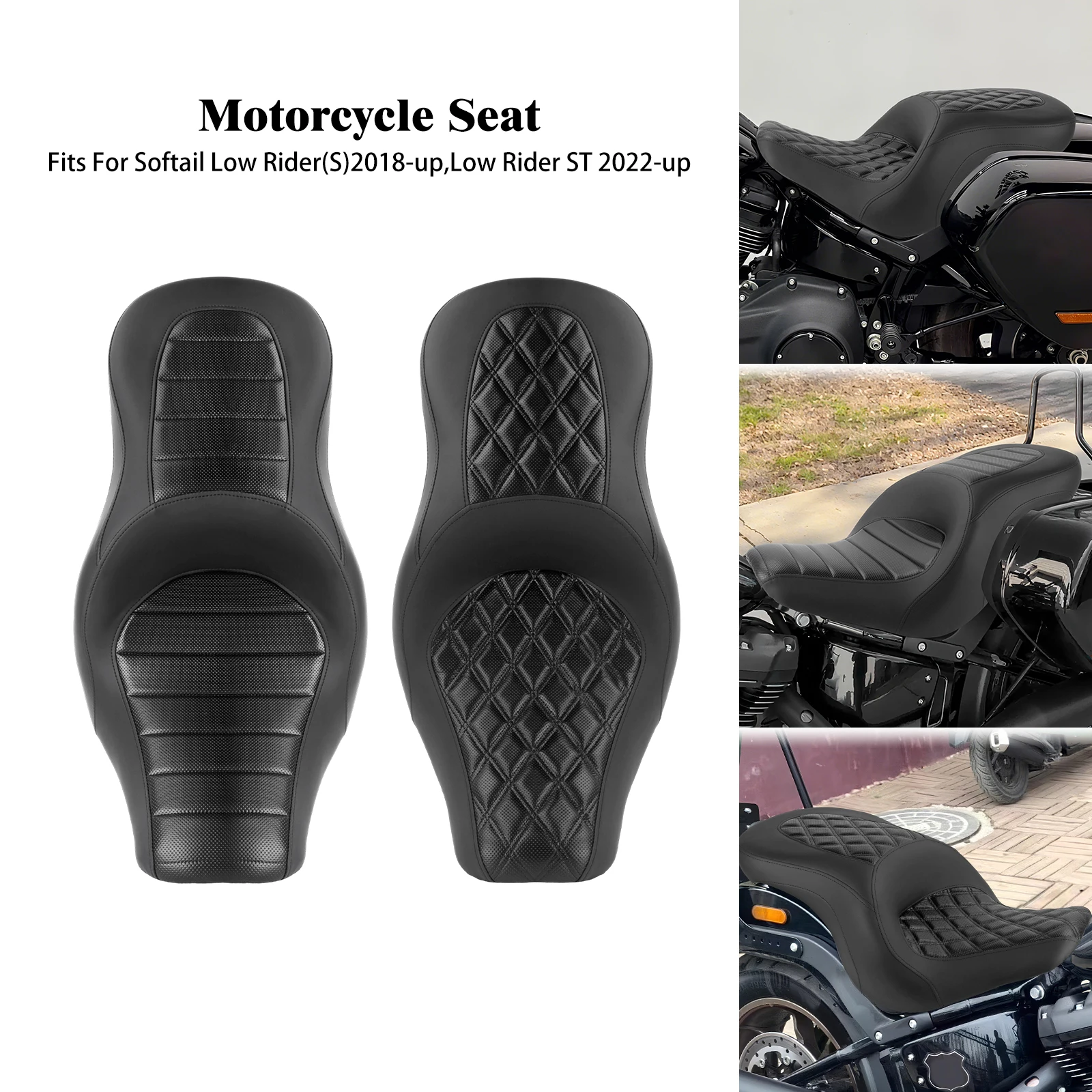Motorcycle Driver Passenger Seat Front Rear Two Up Cushion Seat For Harley Softail Low Rider S Sport Glide FLSB 2018-2024 FXLR