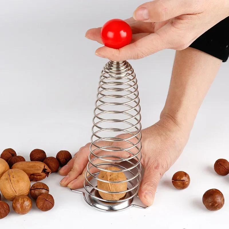 Pecan Clip Kitchen Shucking Tool Stainless Steel Spring Hazelnut Nut Peeling Smashing Walnut Broken Shell Golden Bell Cover