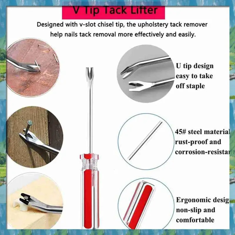 Mar.4Pcs Upholstery And Repair Staple Remover Tack Puller Nail Remover Tool Set,For Furniture Floor Wall Wooden Case Frame
