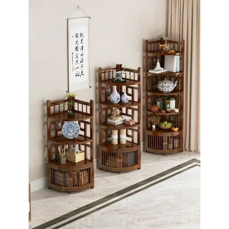 Storage rack New Chinese corner rack Non-solid wood storage
