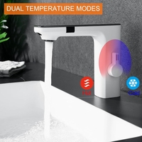 Smart Sensors Bathroom Faucets  Bathroom Sink Faucets  With Temperature Digital Display Basin Faucet  Waterfall Faucet