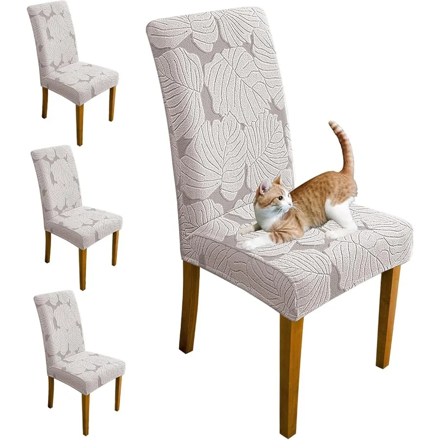 

Чехлы на стулья для столовой, набор из 4-х эластичных спандексных чехлов для кухонных стульев, съемные моющиеся чехлы на обеденные стулья для