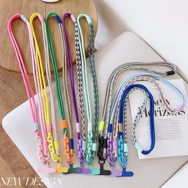 

Korea Fashion Universal Long Phone Lanyard Strap Mobile Phone Hanging Rope Neck Straps Anti-lost Lanyards Cell Phone Accessories