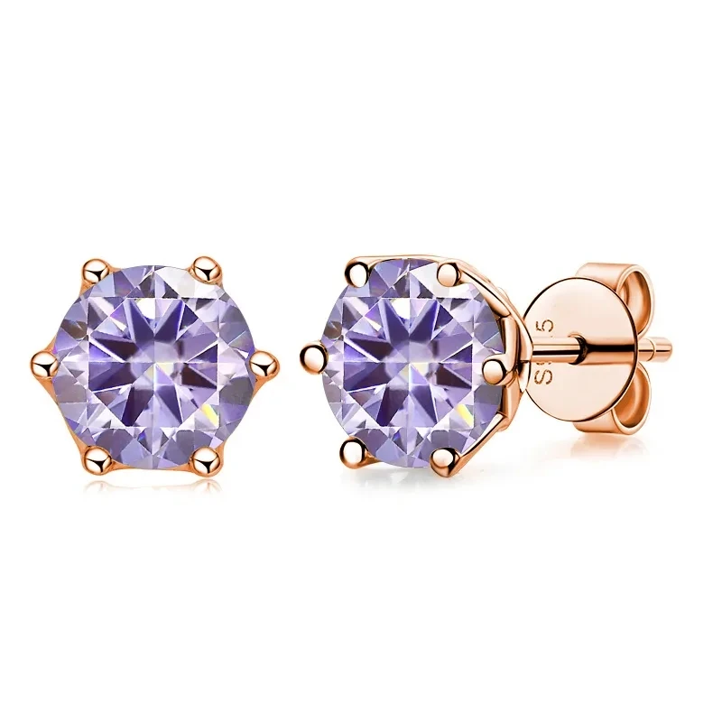 0,5ct-1ct D-Farbe Zertifizierte Moissanit-Ohrstecker Laborgezüchteter Diamant 925 Sterling Silber Vergoldeter Hochzeitsschmuck – Detail 6