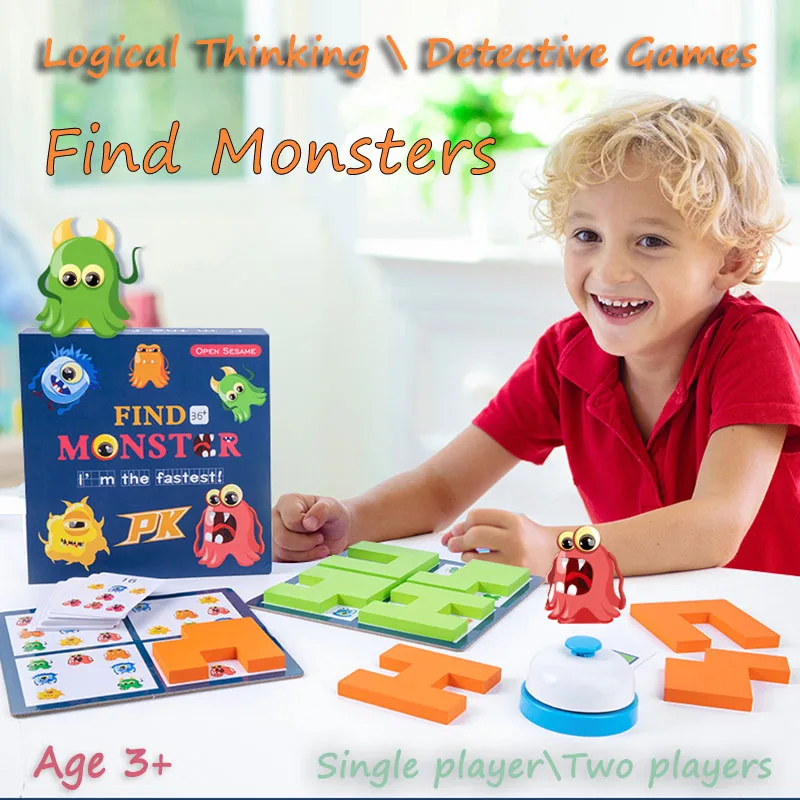 Kids Board Games Educational Thinking Games Detective Find Picture Matching Puzzles Montessori Interactive Memory Training Wood