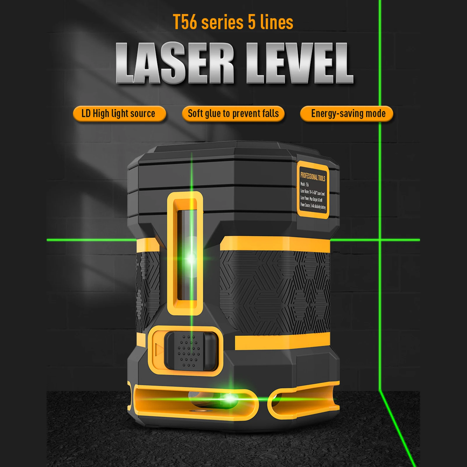 5 Lines Laser Level 360° Self Leveling Cross Line Laser Tool with Pulse Mode Green Horizontal Line for Construction Floor Tile