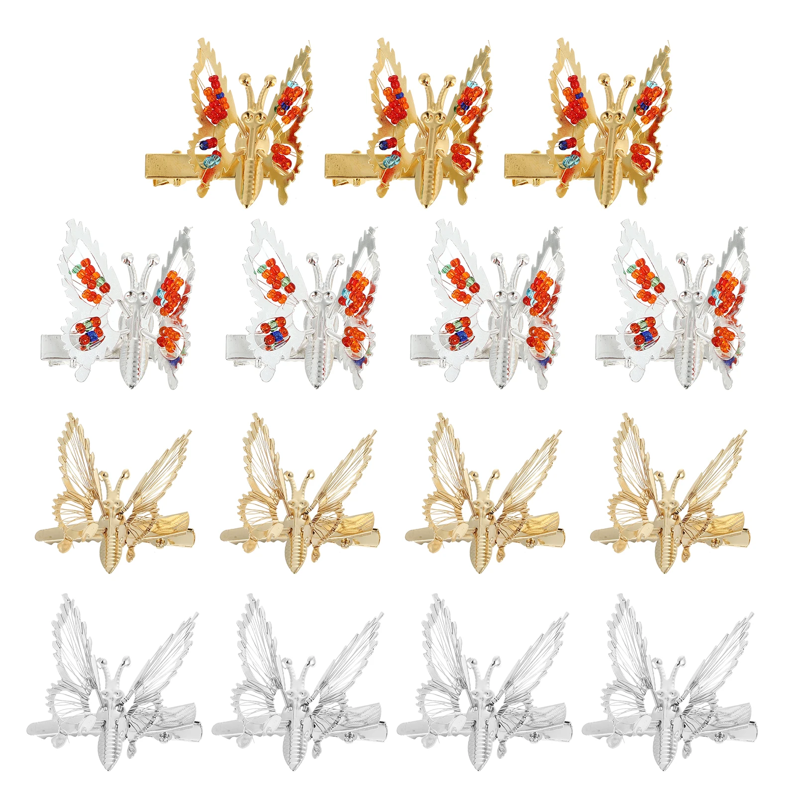 

15 Pcs Metal Butterflies Hair Clip Zinc Alloy ABS Suitable Hair Styles Vibratable Wing Accessories Gatherings