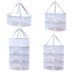 4 Layer Hanging Dry Net Folding Anti-Fly Windproof Hook for Flowers Buds Plants Organizer Drying for Fish/Vegetables/Fruit/Herbs