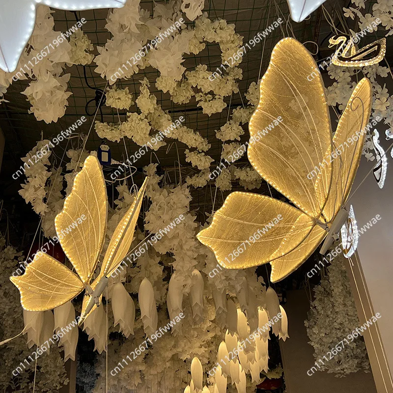Wedding Decoration Props Glowing Butterfly Wings, Hanging Accessories, Stage Chandeliers, T-stage Iron Photography Background