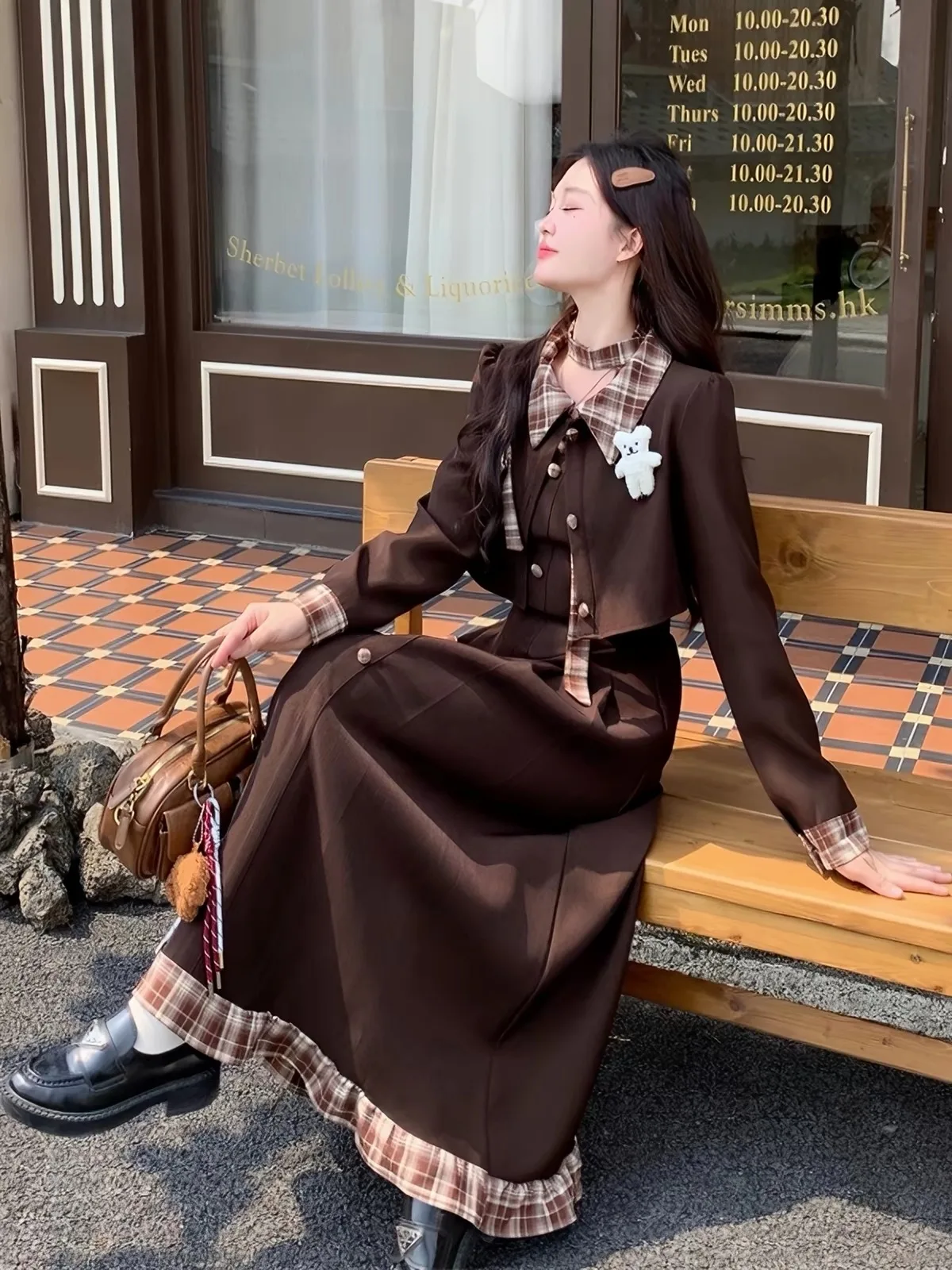 Korean Style Long Skirt Set Women's Japanese JK Uniform Clothing Retro Small Suit Jacket Dress Two-Piece Set Autumn Winter