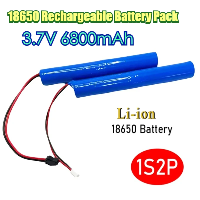 

18650 Rechargeable Battery Pack 1S2P 6800mAh 3.7V Lithium-ion Batteries for Toy Beauty Salon Toy Salon XH2.54 SM Plug