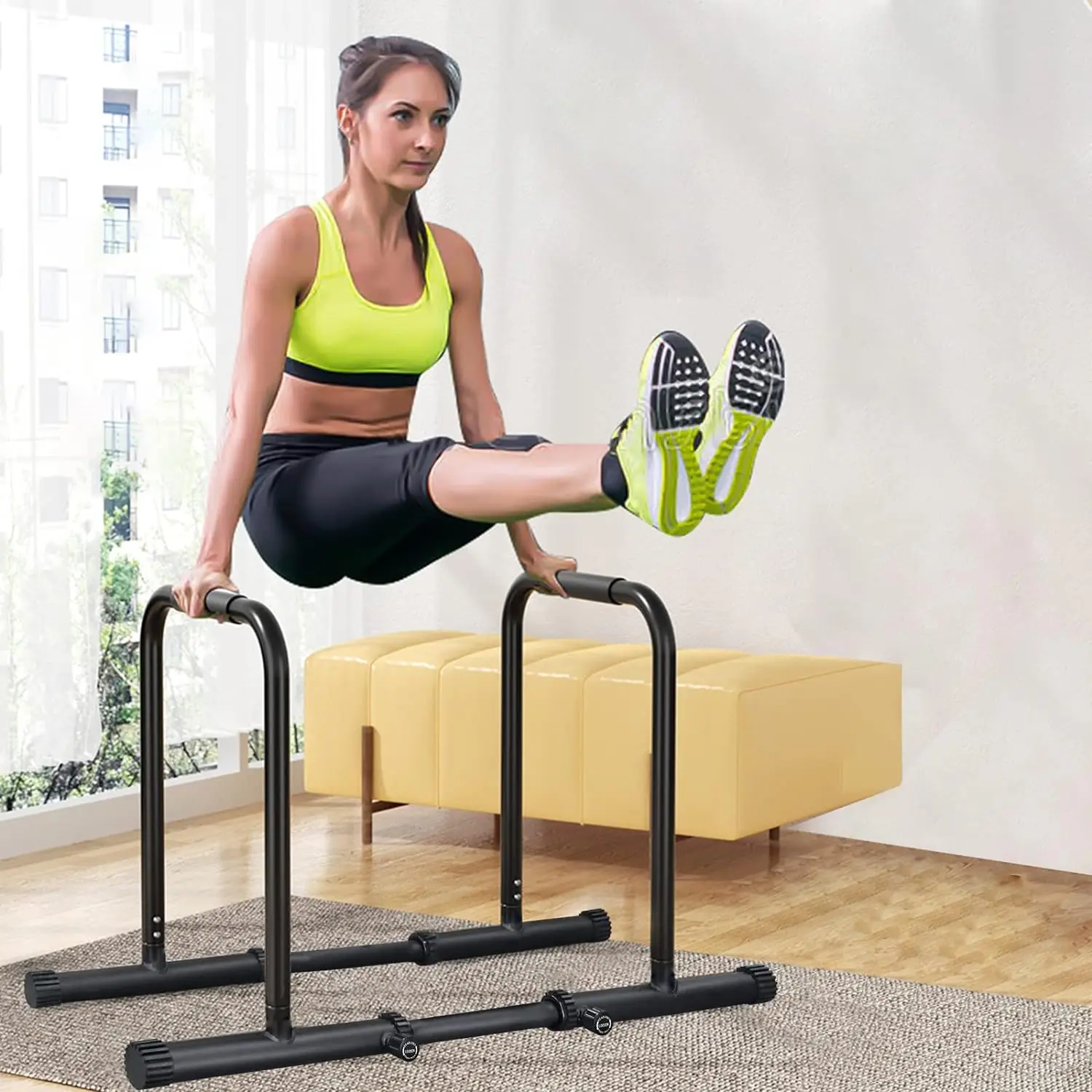 Home Gym Exercise Fitness Equipment Gymnastics Adjustable Push Up Stand Parallel Dip Bars Pull Up And Dip Bar Station