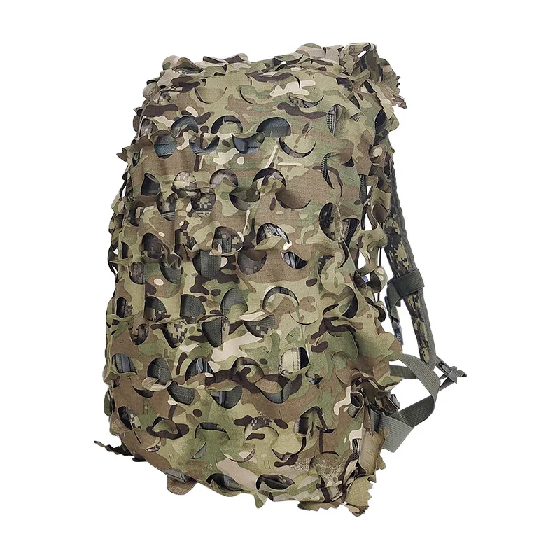 3D Camo Net Backpack Cover 60L 80L  Laser Cut Camouflage Hunting Backpack Cover Paintball Paratrooper Hunting Accessories