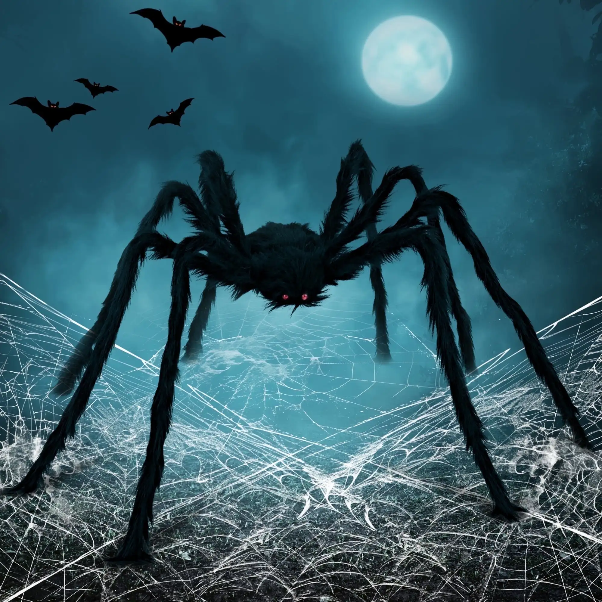 Joyfy 5 ft Giant Spider Halloween Decorations Scary Spider Halloween Outdoor Party Decorations Props Halloween Yard Decorations
