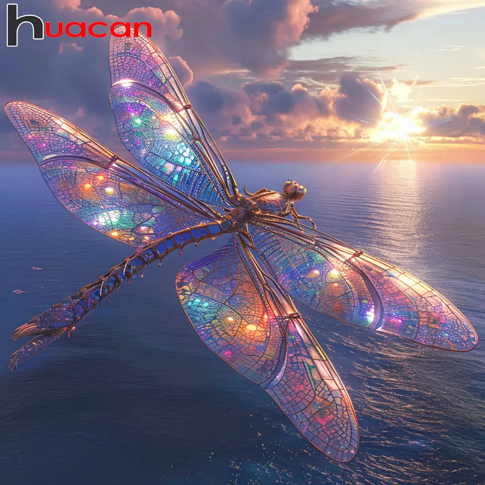 Huacan 2025, neue Kollektion, Diamant-Gemälde, Delphin, Himmel, Diamant-Stickerei, Meer, Sonnenuntergang, Mosaik, Kunst, Dekoration, Gemälde