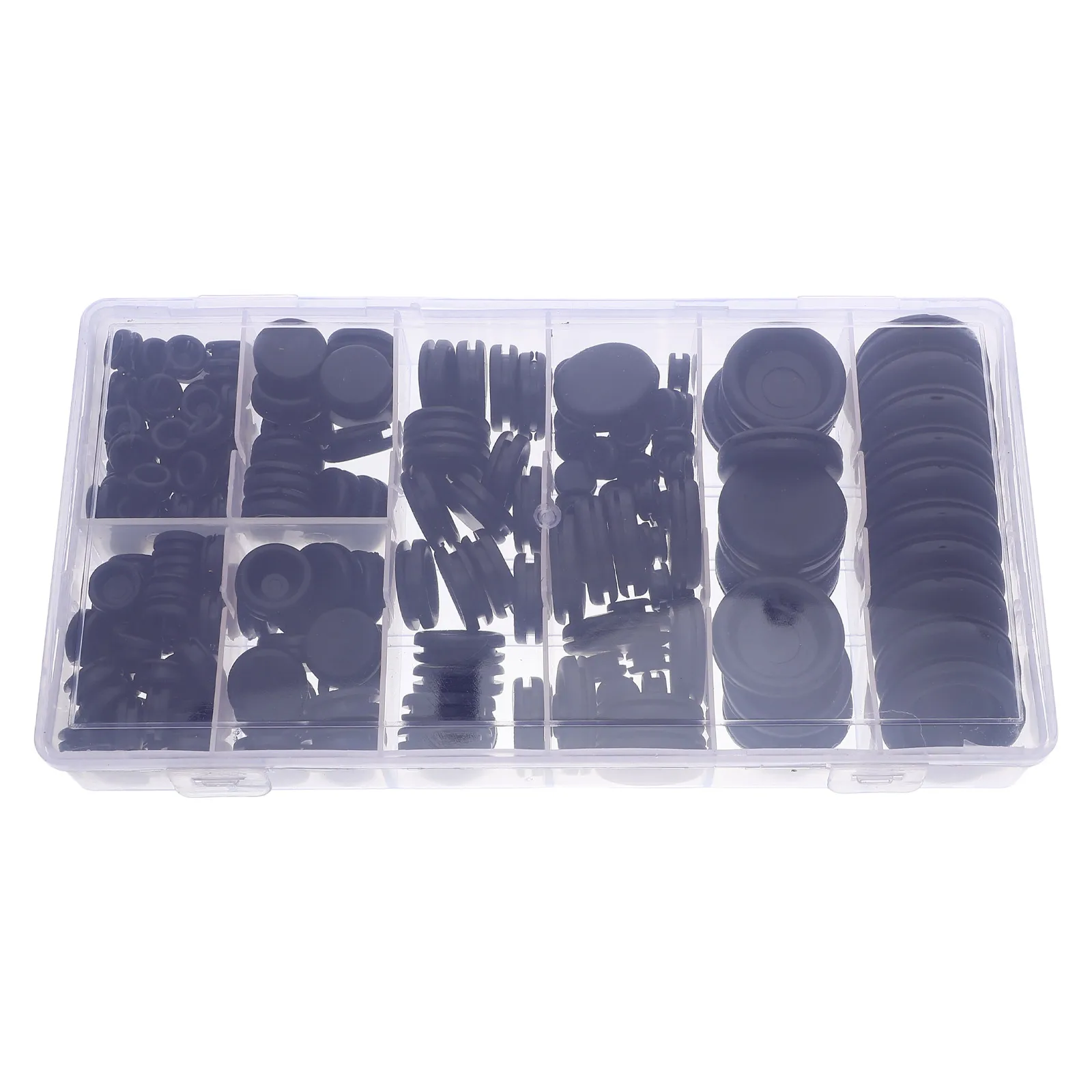 

200pcs Rubber Grommet Assortment Cable Wire Protector 7.14-25.4Mm Hole Sizes Single Sided Sealing Black Waterproof Grommets Bulk