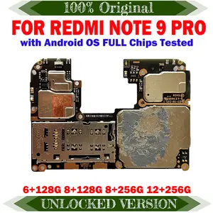 Bilashmart Motherboard Xiaomi Redmi Note 9 Pro Mainboard Logic Board Original Unlocked Main Circuits Plate Working Perfectly