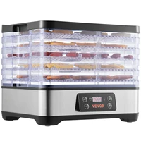 VEVOR 5-Tray Stainless Steel Food Dehydrator – 300W with Digital Temperature Control